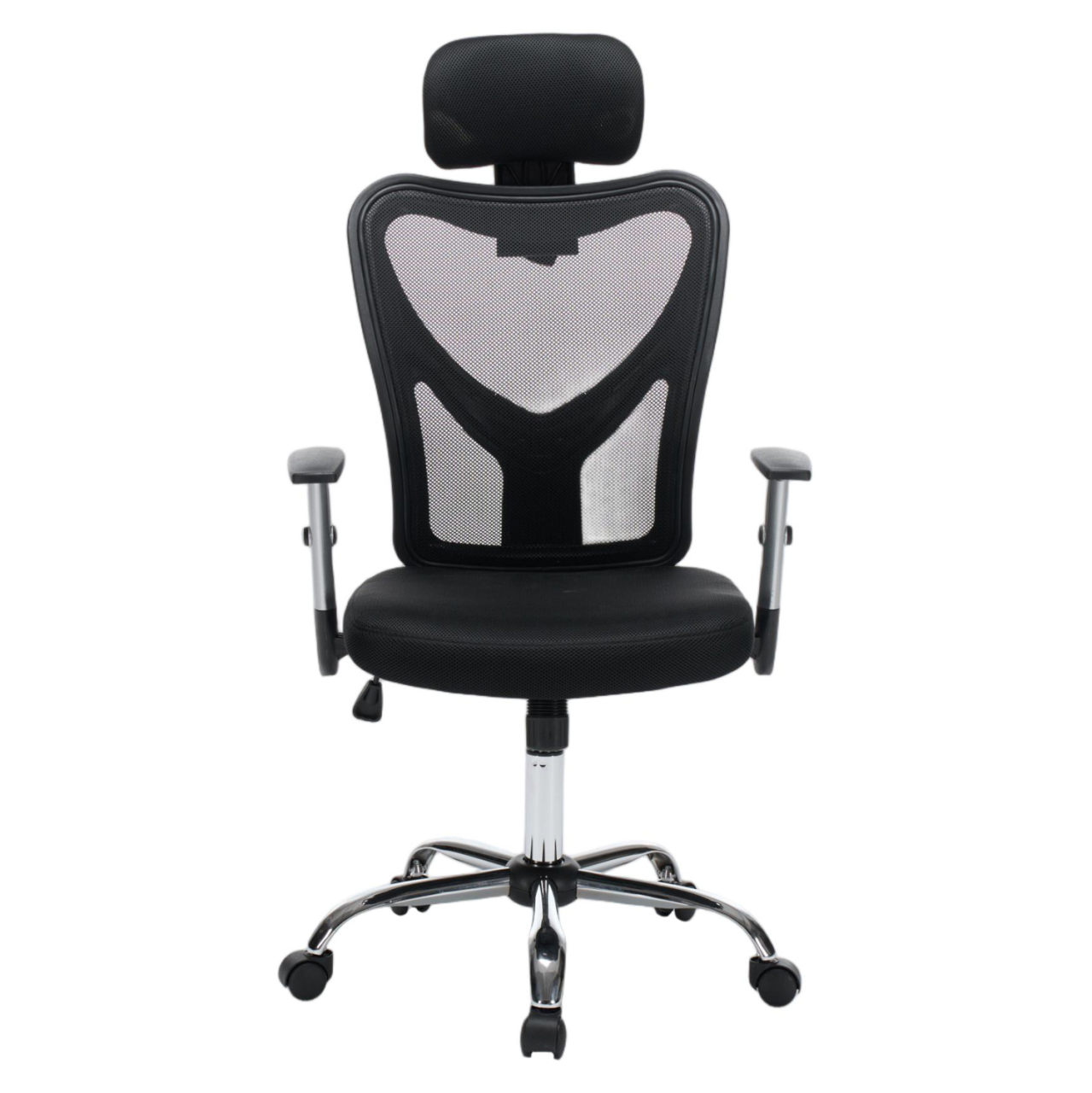 OFFICE CHAIR CUORE HM1207.01 BLACK MESH FABRIC-BLACK FRAME--CHROMED BASE 63x61x125Hcm. [3]