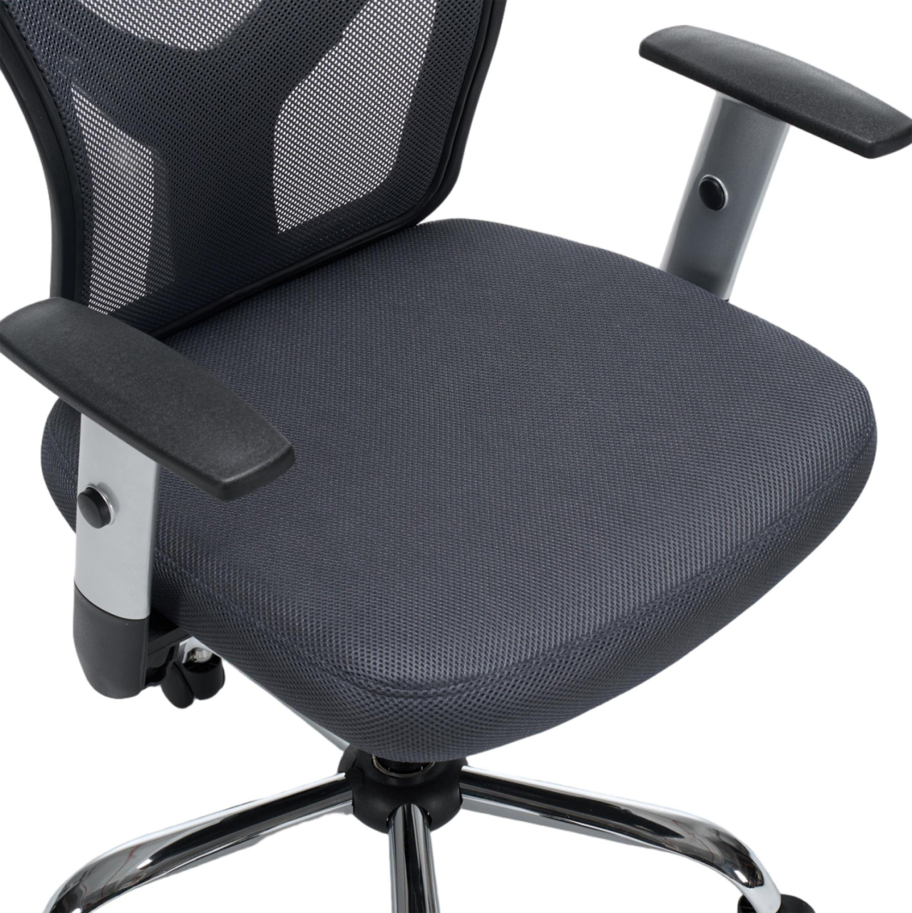 OFFICE CHAIR CUORE HM1207.02 GREY MESH FABRIC-BLACK FRAME--CHROMED BASE 63x61x125Hcm. [8]