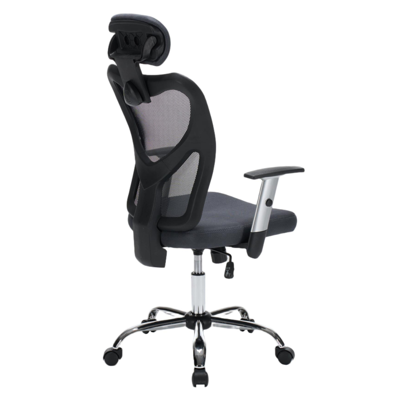 OFFICE CHAIR CUORE HM1207.02 GREY MESH FABRIC-BLACK FRAME--CHROMED BASE 63x61x125Hcm. [5]
