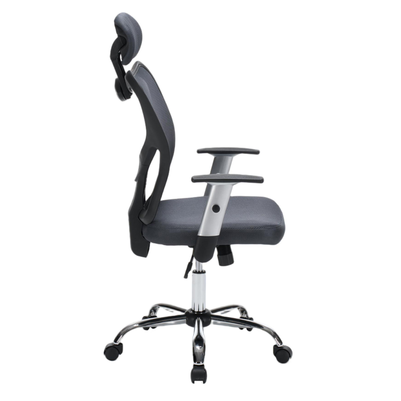 OFFICE CHAIR CUORE HM1207.02 GREY MESH FABRIC-BLACK FRAME--CHROMED BASE 63x61x125Hcm. [4]