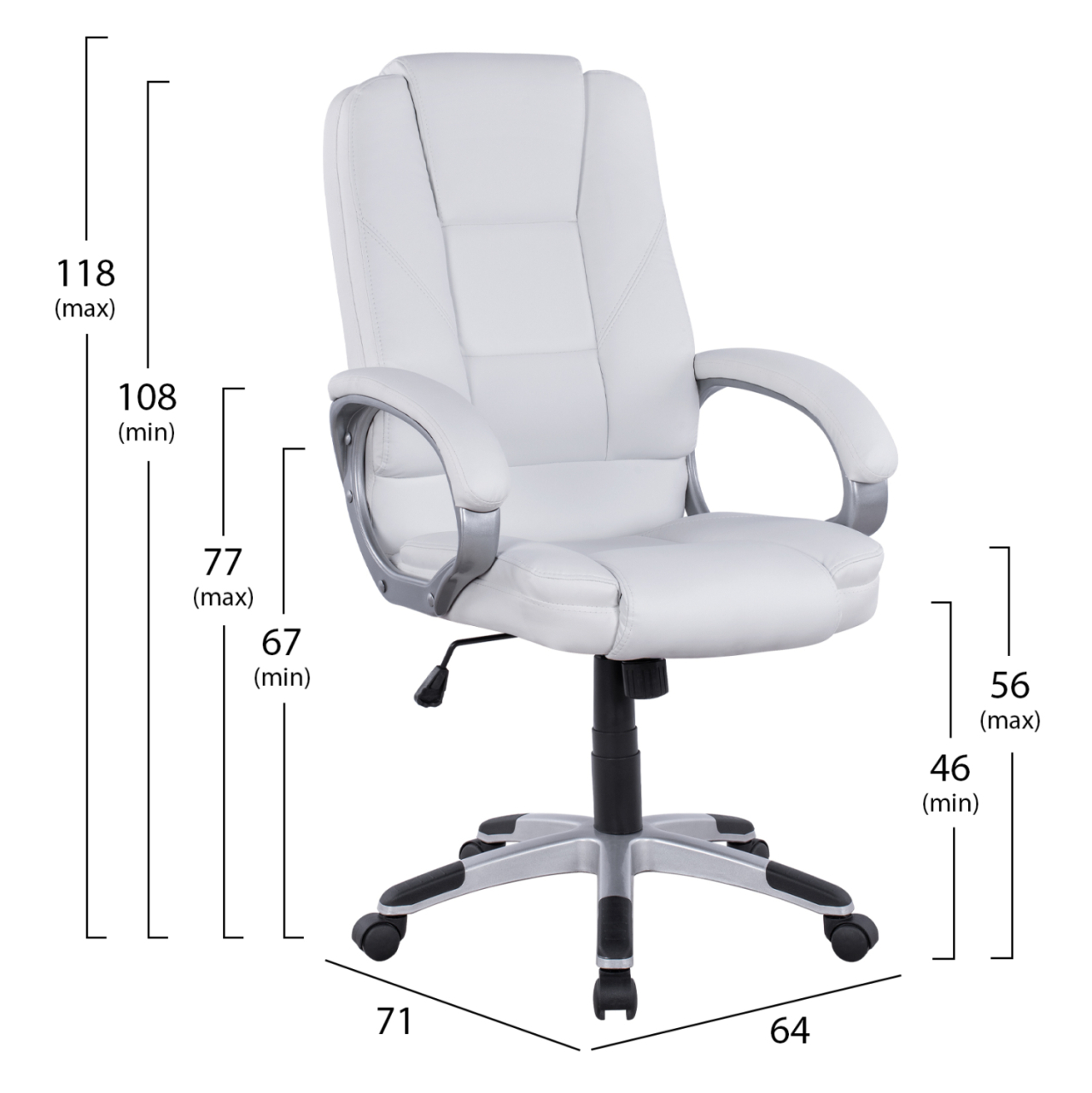 Office chair Director's HM1091.02 White 64x71x118 cm [2]