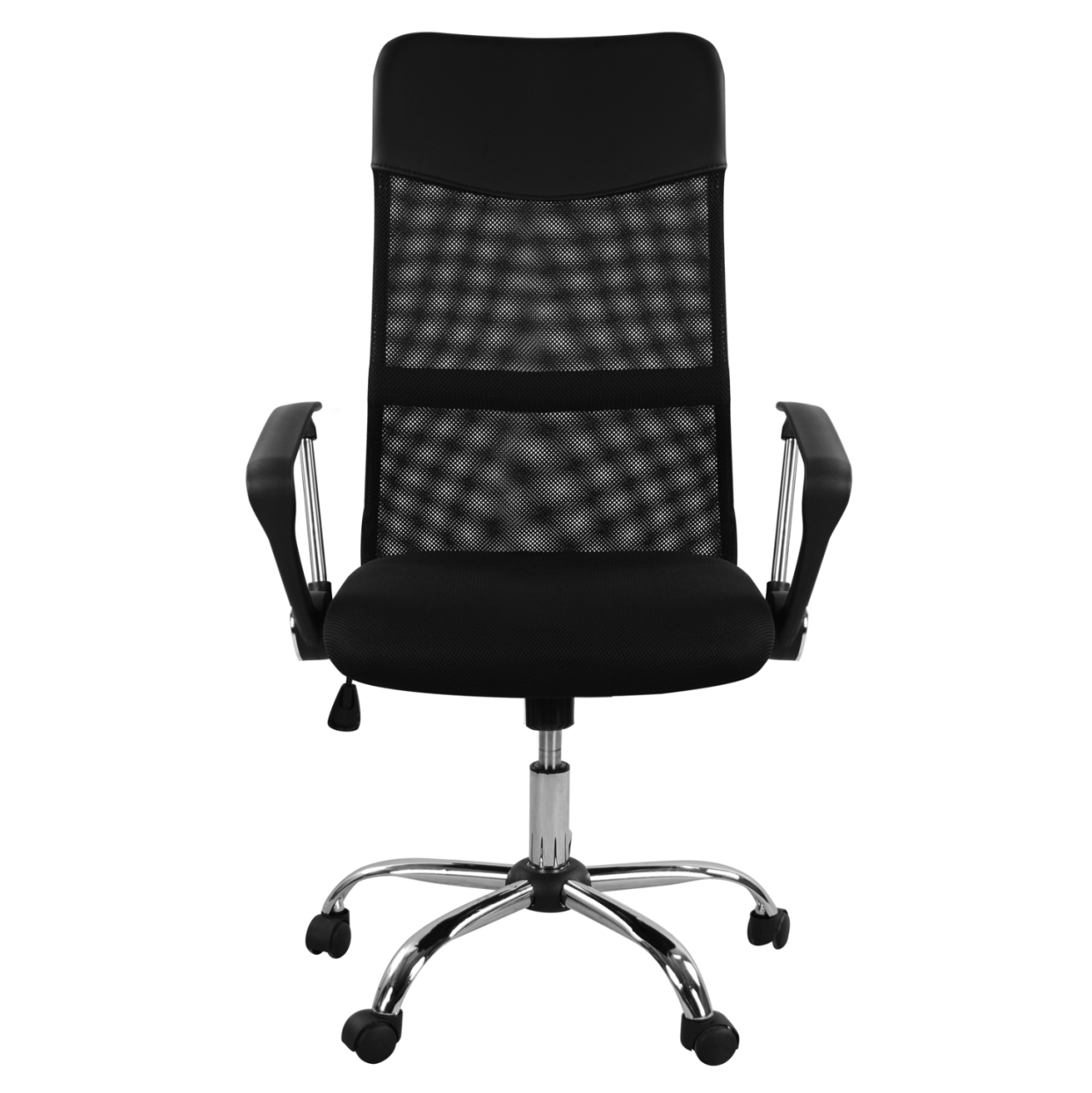 Office chair HM1000.01 Black With Mesh and chromed base 61x56x118 cm [3]