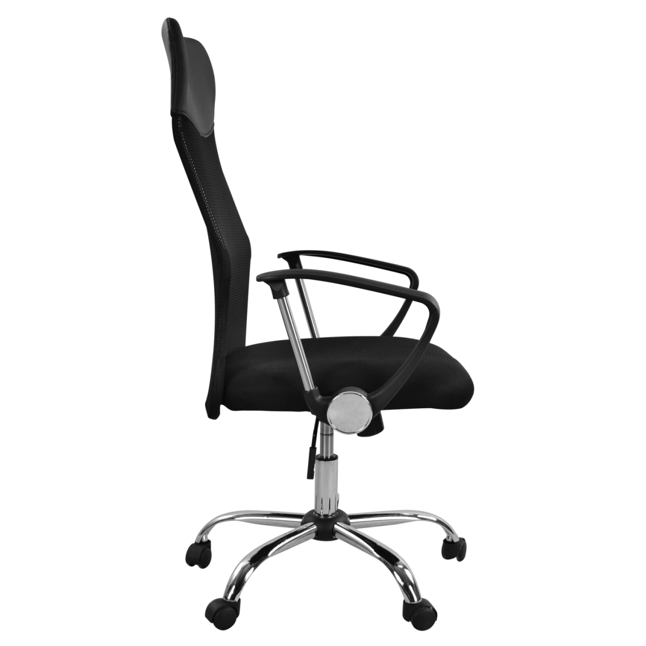 Office chair HM1000.01 Black With Mesh and chromed base 61x56x118 cm [4]