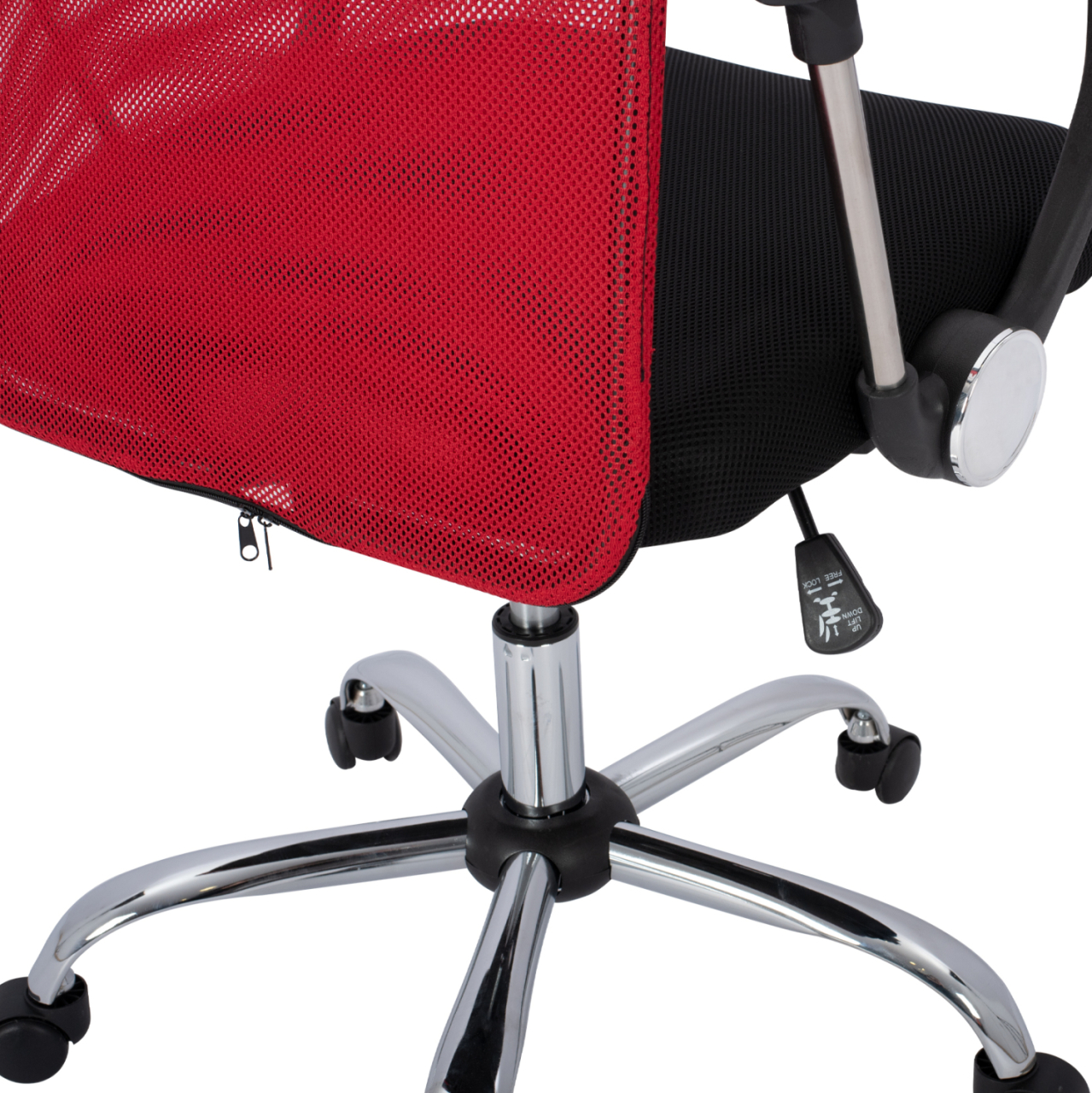 Office chair HM1000.07 Black Red Mesh chromed leg 61x58x118 [9]