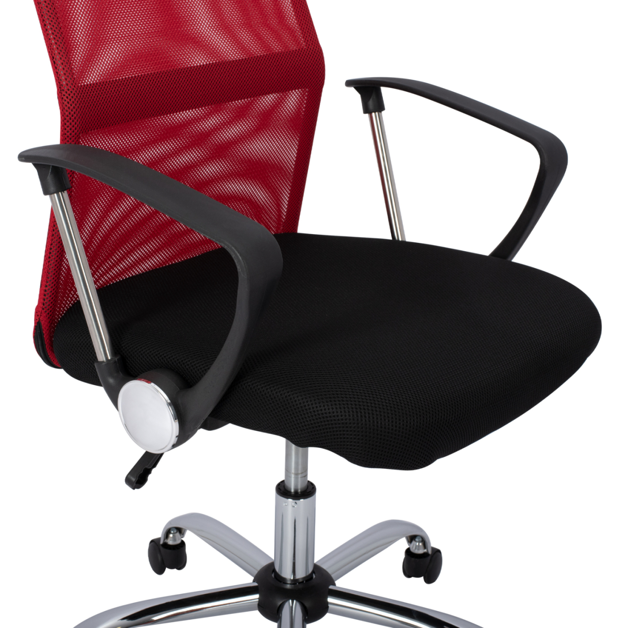 Office chair HM1000.07 Black Red Mesh chromed leg 61x58x118 [8]