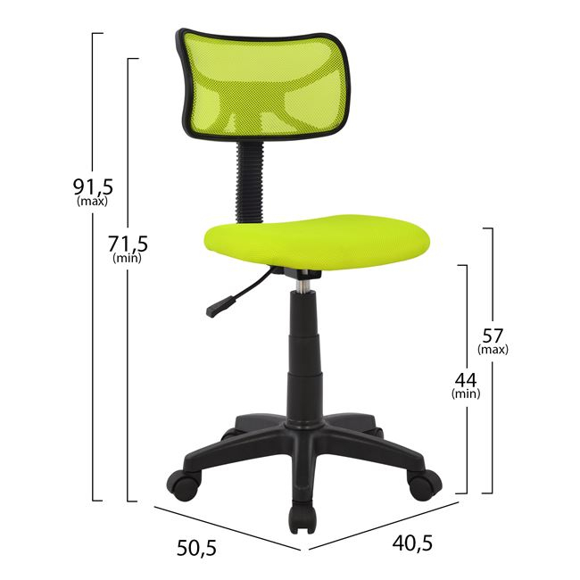 Office chair HM1026.03 light green and meshfabric 40,5x50,5x91,5 cm. [2]