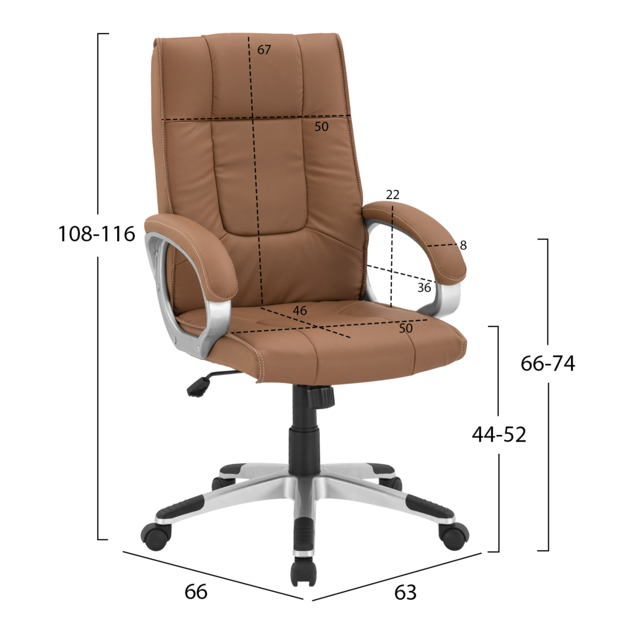 Office Chair HM1092.09 Camel color 63x66x116cm [2]