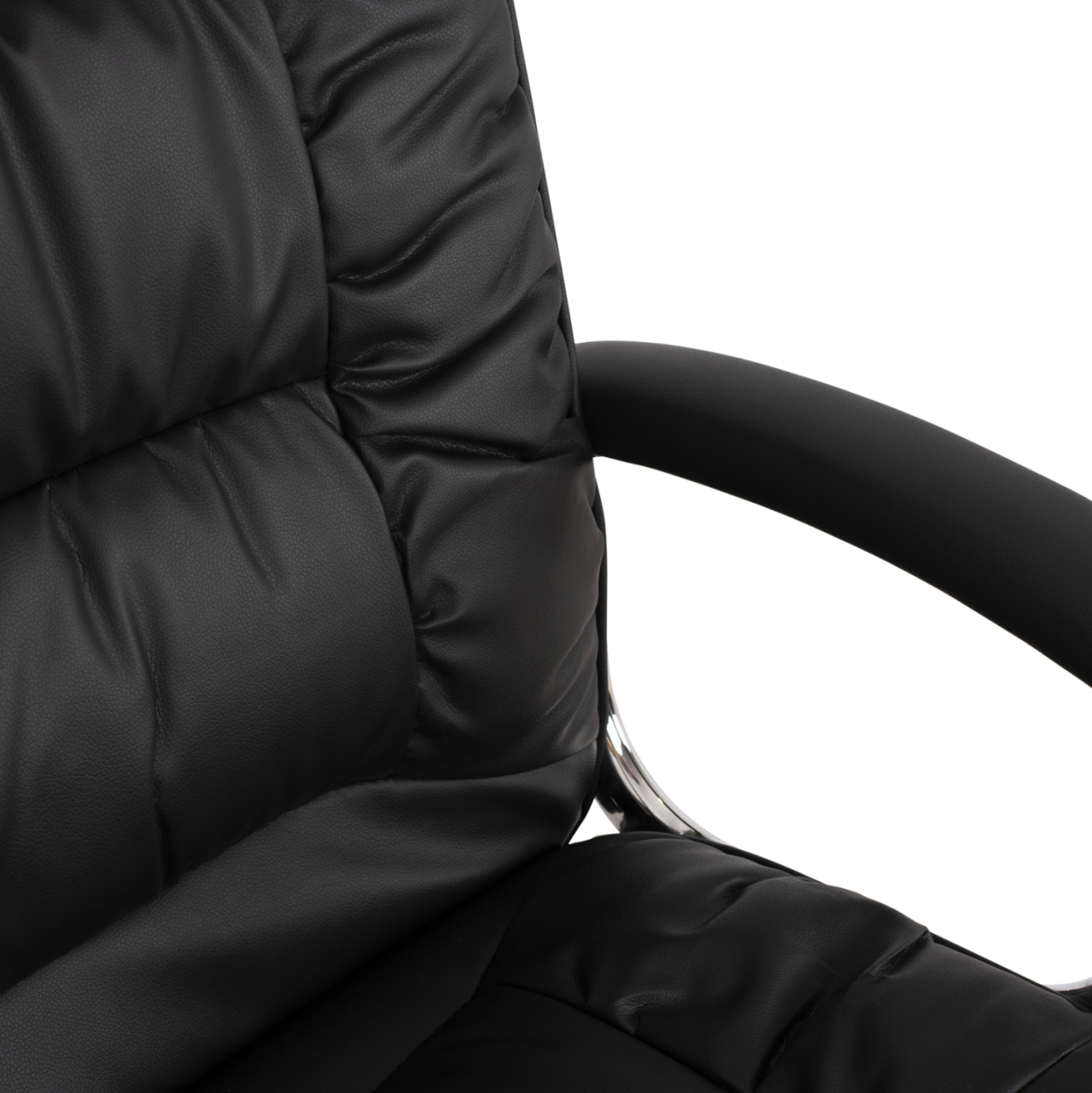 Office chair HM1112 with black PU and chromed base 63x67x113 cm. [7]