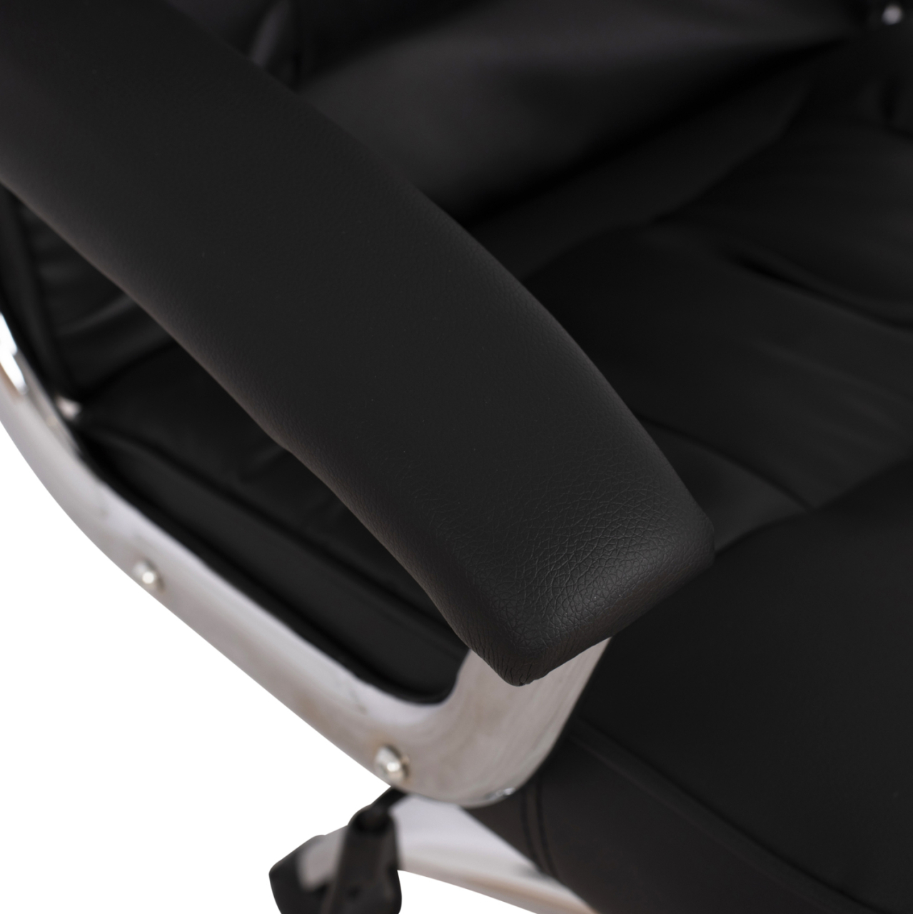 Office chair HM1112 with black PU and chromed base 63x67x113 cm. [8]
