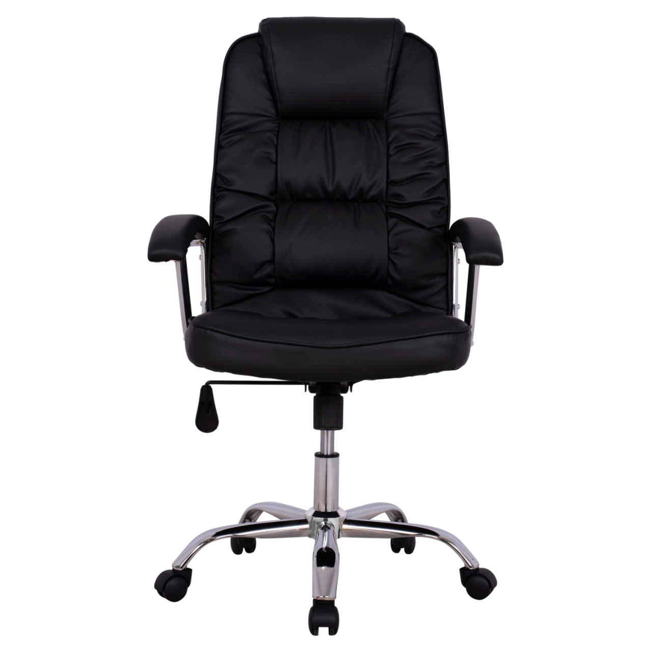 Office chair HM1112 with black PU and chromed base 63x67x113 cm. [3]