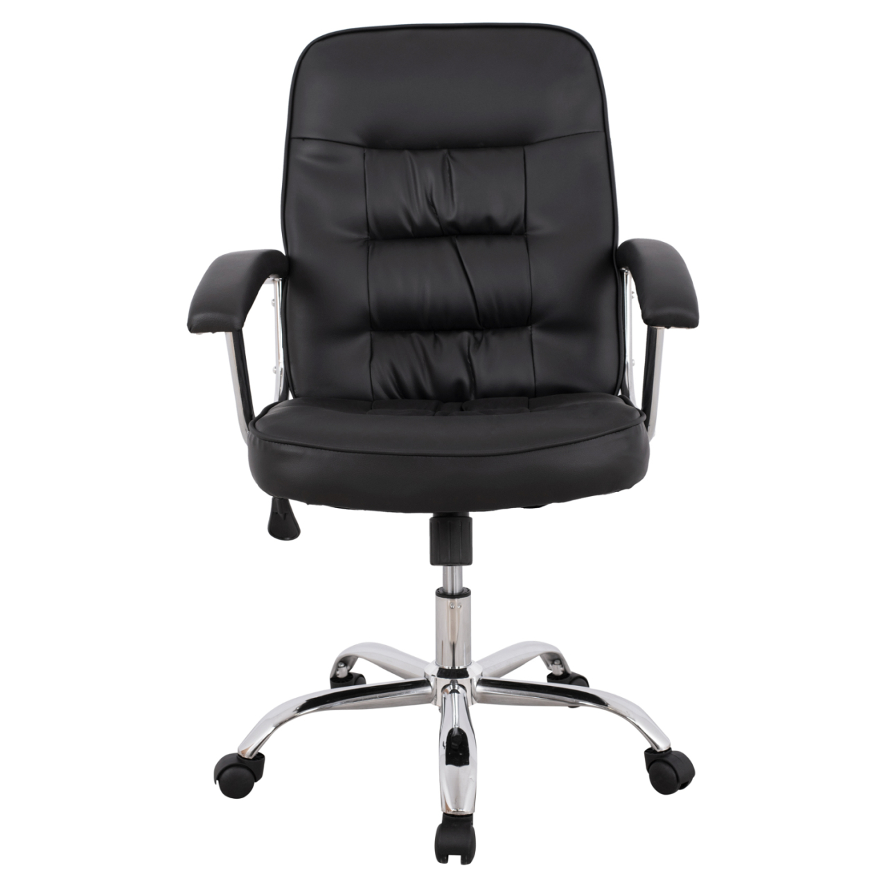 Office chair HM1113 with black PU and chromed base 62x62x104 cm. [3]