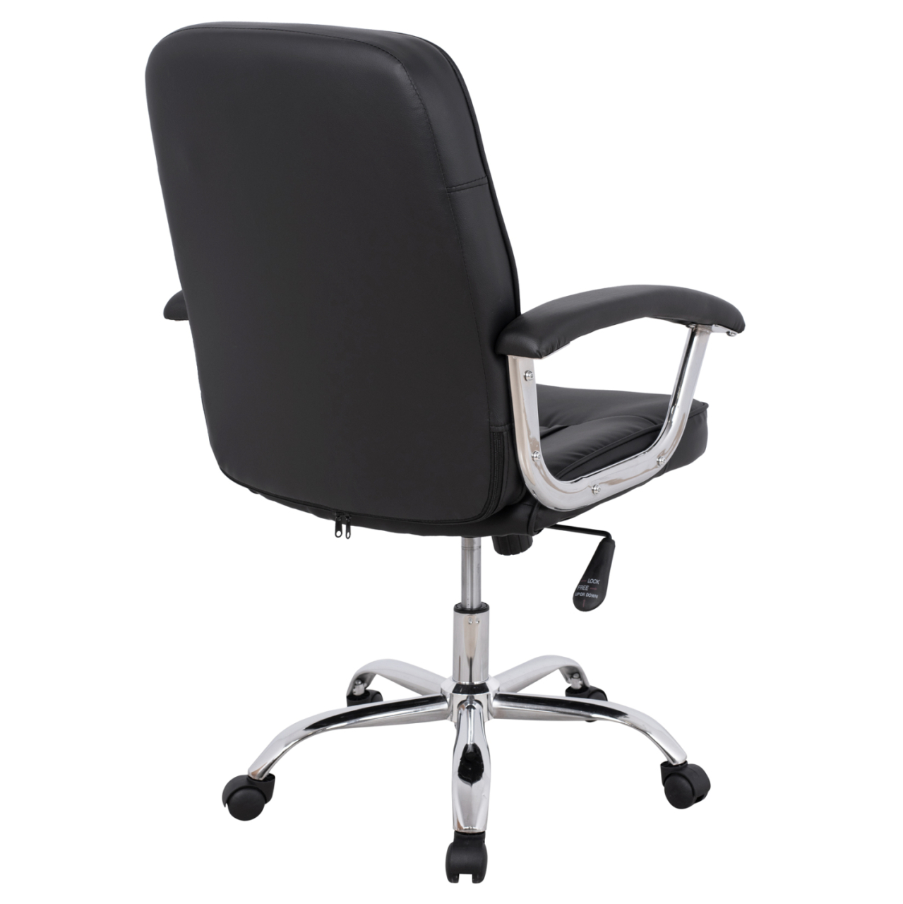 Office chair HM1113 with black PU and chromed base 62x62x104 cm. [5]