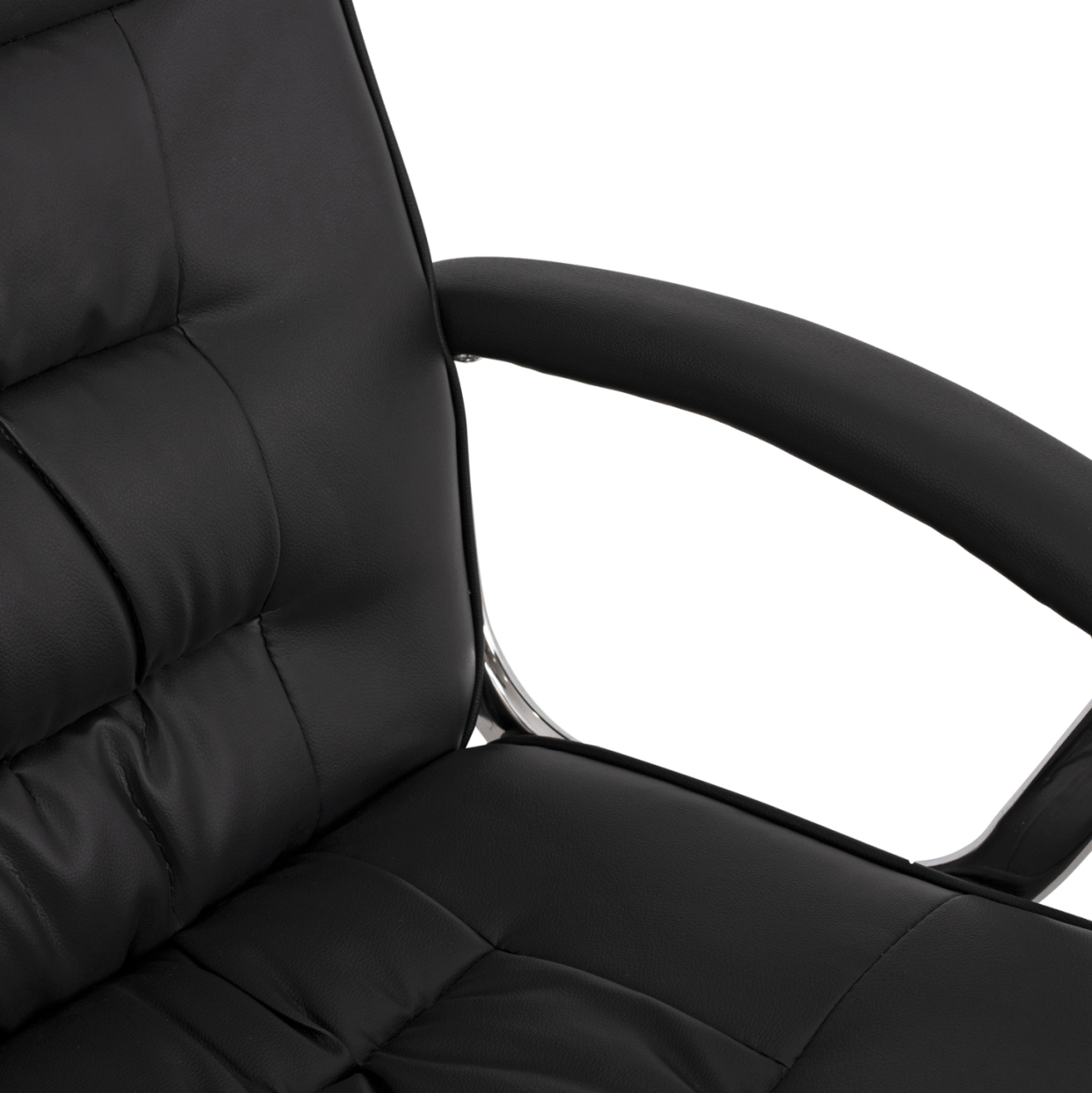 Office chair HM1113 with black PU and chromed base 62x62x104 cm. [7]