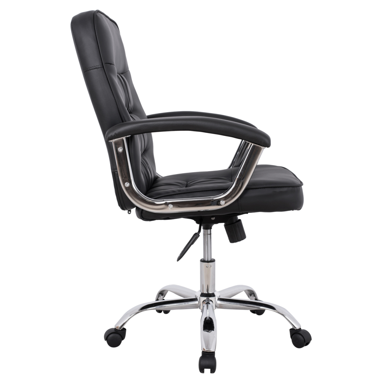 Office chair HM1113 with black PU and chromed base 62x62x104 cm. [4]