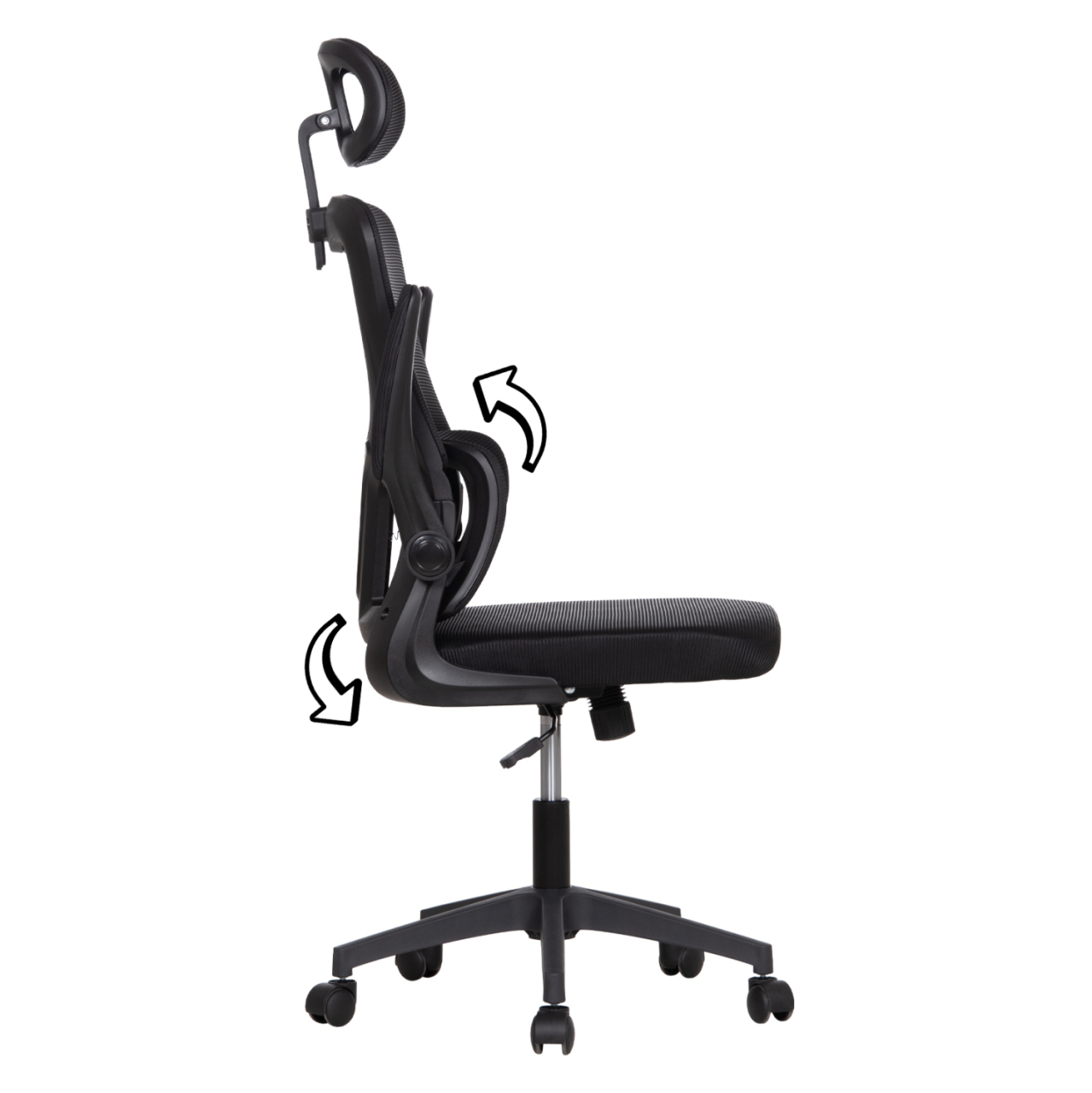 OFFICE CHAIR KESI HM1222.01 BLACK MESH FABRIC and PP 61x62x125Hcm. [5]