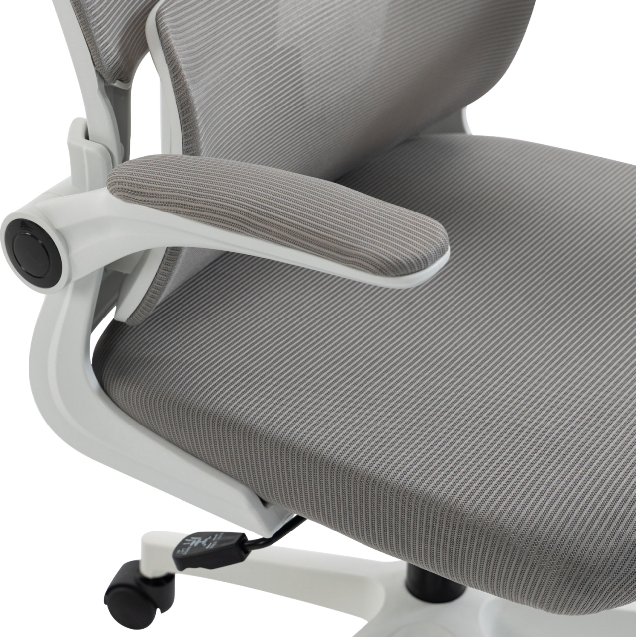 OFFICE CHAIR KESI HM1222.02 LIGHT GREY MESH FABRIC--WHITE PP 52x50x122Hcm. [9]