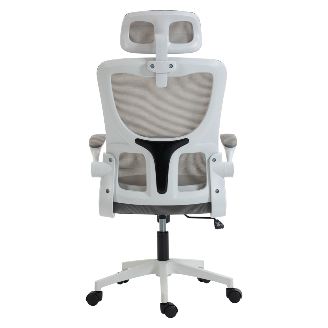 OFFICE CHAIR KESI HM1222.02 LIGHT GREY MESH FABRIC--WHITE PP 52x50x122Hcm. [6]