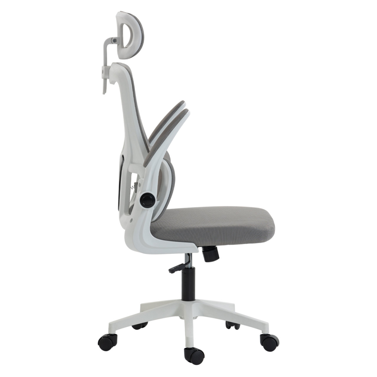 OFFICE CHAIR KESI HM1222.02 LIGHT GREY MESH FABRIC--WHITE PP 52x50x122Hcm. [5]