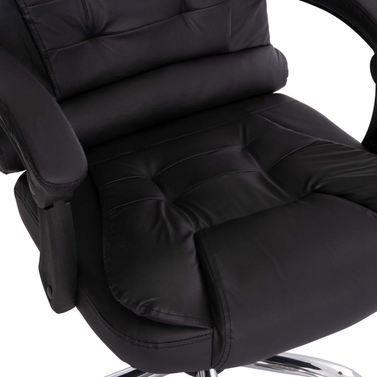 OFFICE CHAIR LAGOM HM1198 BLACK PVC-METAL CHROME BASE-BLACK FRAME 60x70x104Hcm. [7]