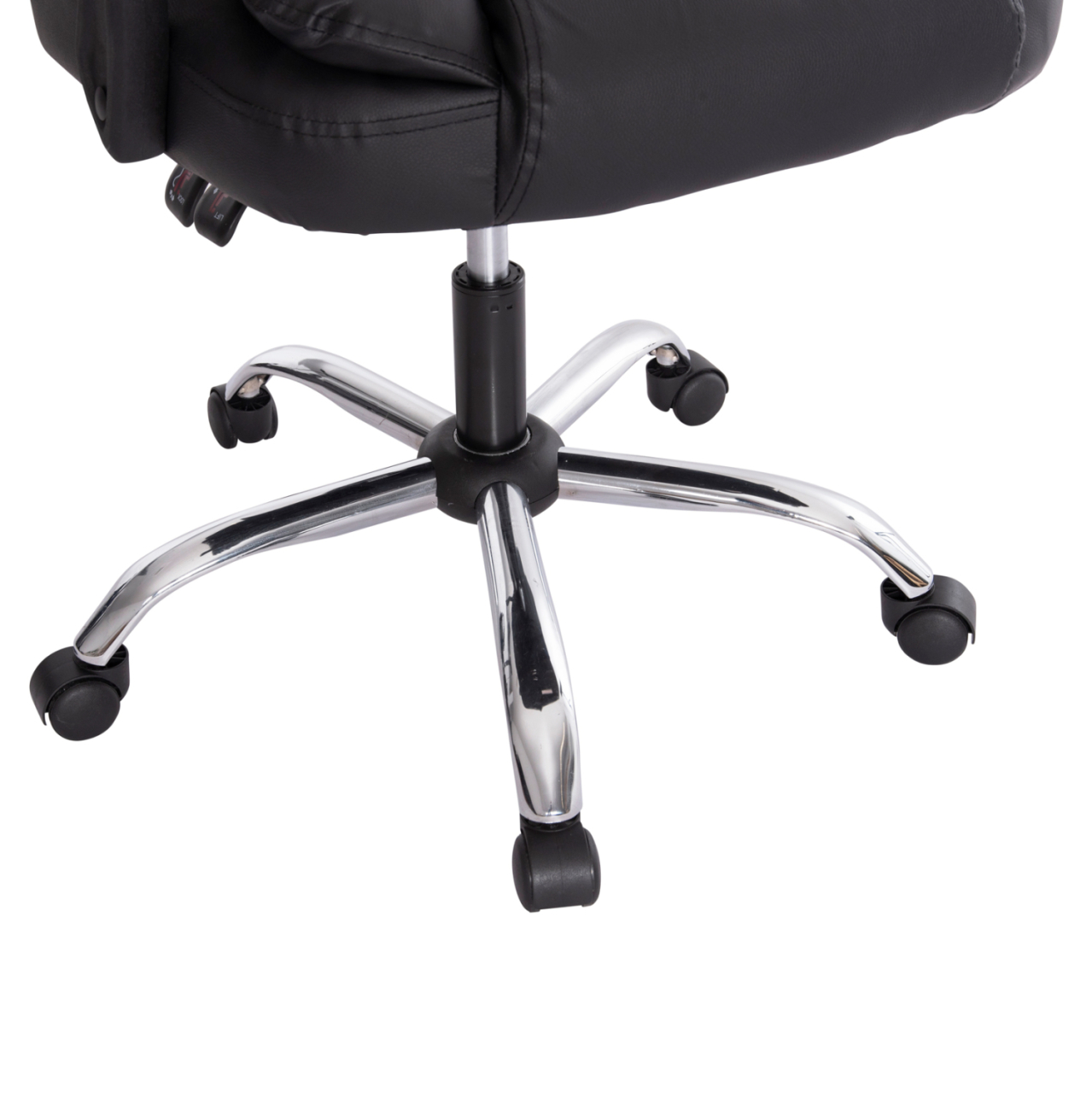 OFFICE CHAIR LAGOM HM1198 BLACK PVC-METAL CHROME BASE-BLACK FRAME 60x70x104Hcm. [10]