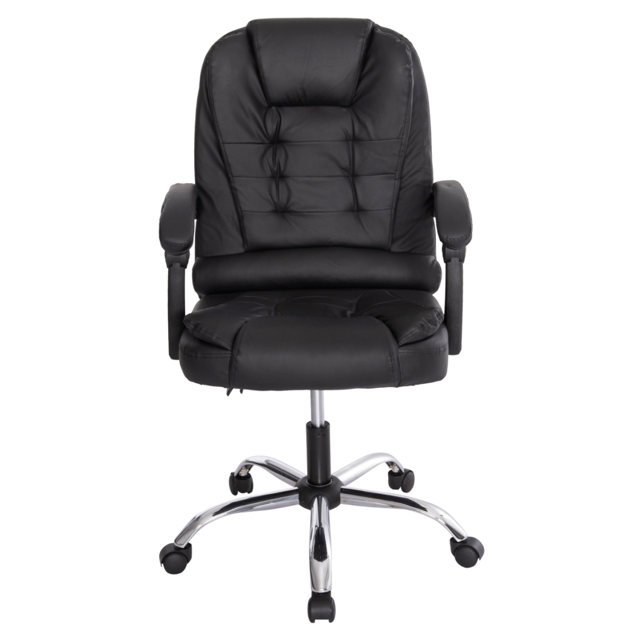OFFICE CHAIR LAGOM HM1198 BLACK PVC-METAL CHROME BASE-BLACK FRAME 60x70x104Hcm. [3]