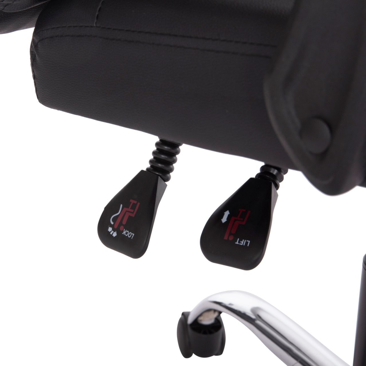 OFFICE CHAIR LAGOM HM1198 BLACK PVC-METAL CHROME BASE-BLACK FRAME 60x70x104Hcm. [9]