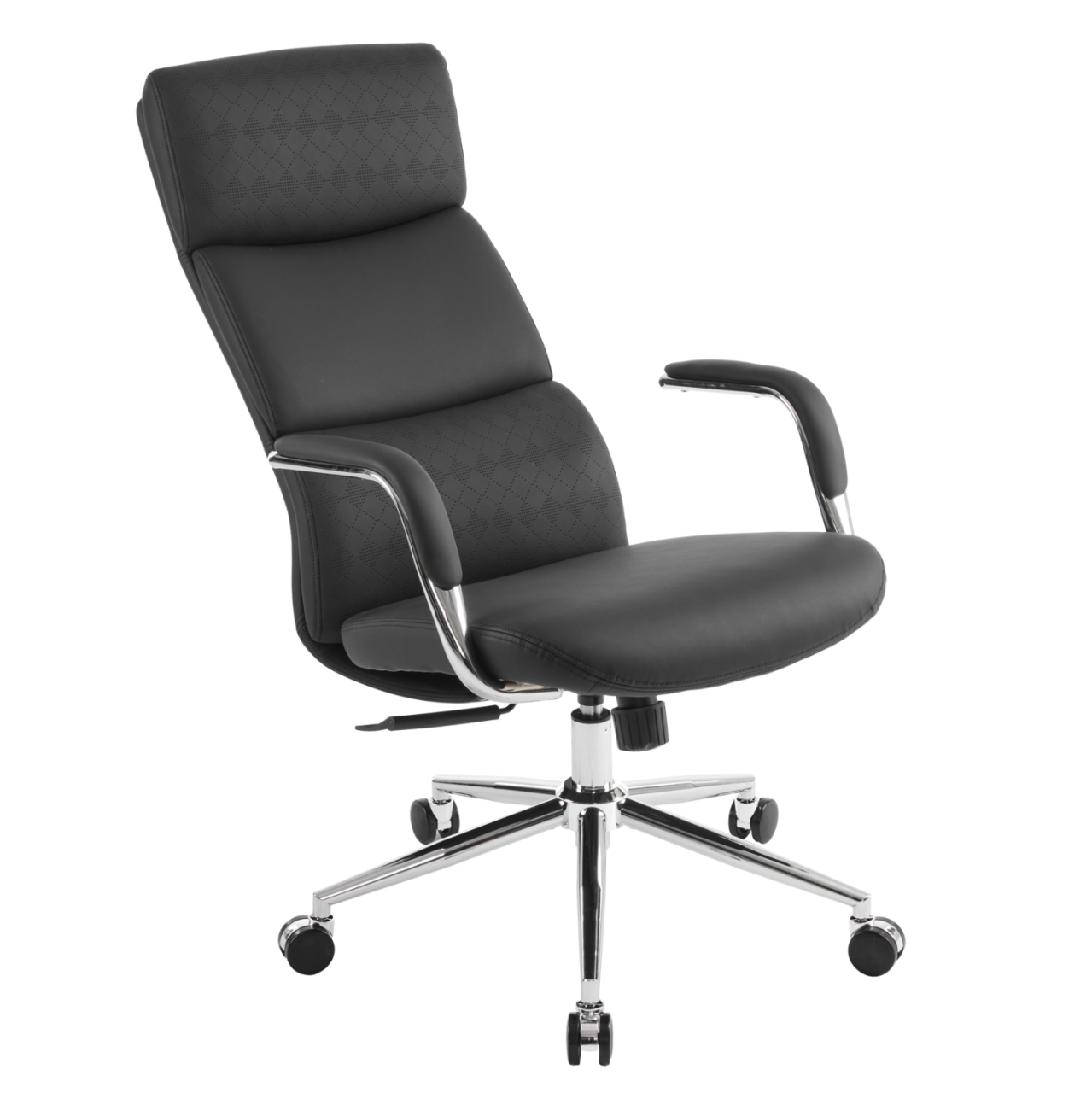 OFFICE CHAIR MEITE HM18353.01 BLACK PU LEATHER--CHROMED BASE 66x71x127Hcm. [6]