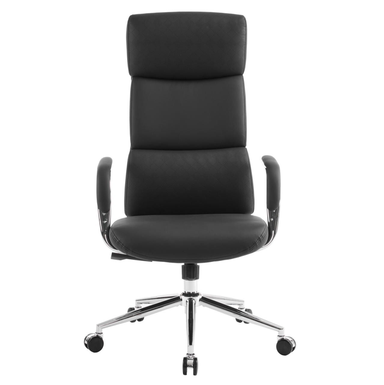 OFFICE CHAIR MEITE HM18353.01 BLACK PU LEATHER--CHROMED BASE 66x71x127Hcm. [3]