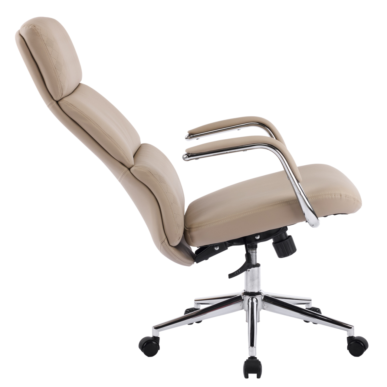 OFFICE CHAIR MEITE HM18353.02 BEIGE PU LEATHER--CHROMED BASE 66x71x127Hcm. [8]