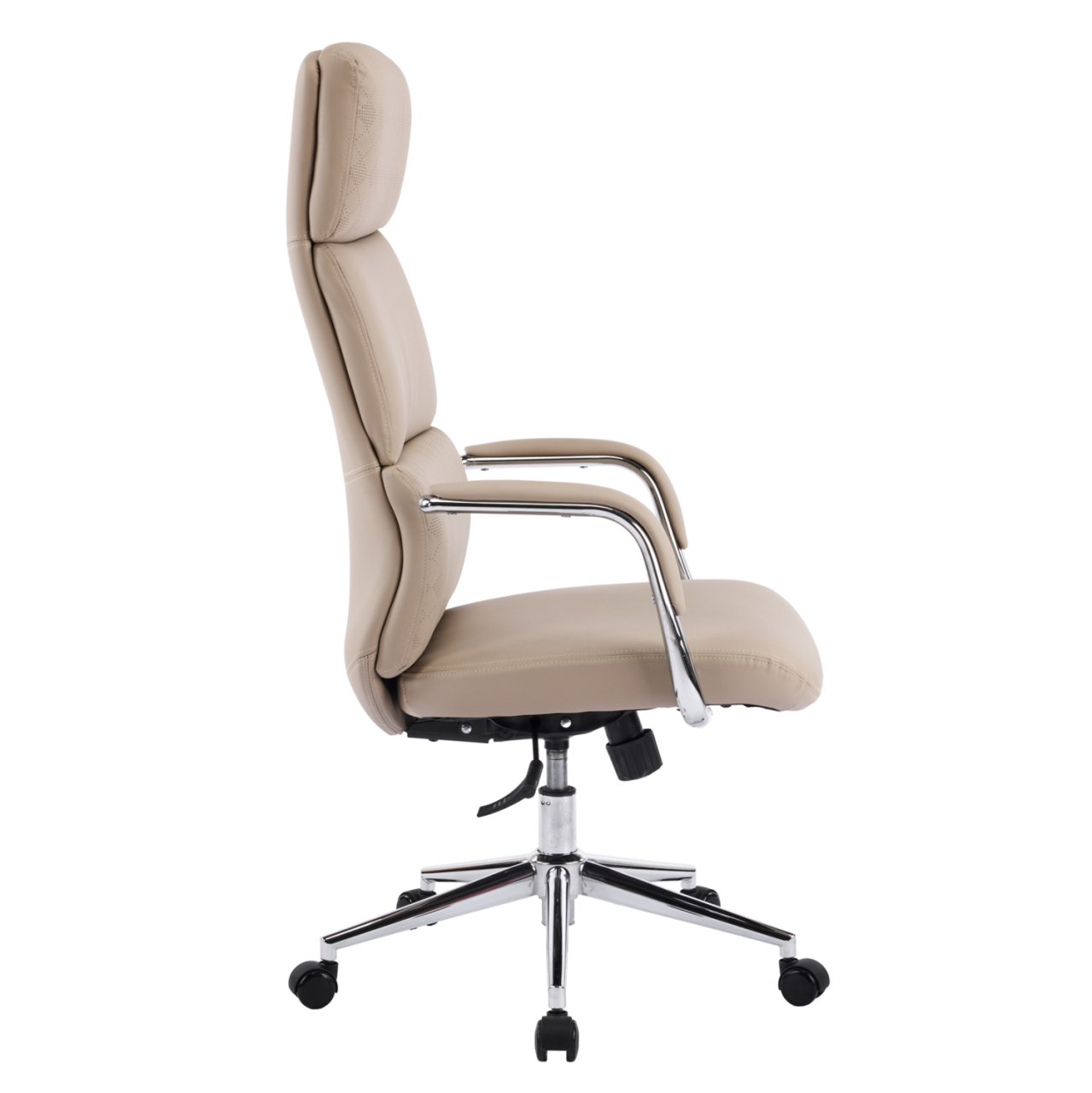 OFFICE CHAIR MEITE HM18353.02 BEIGE PU LEATHER--CHROMED BASE 66x71x127Hcm. [4]