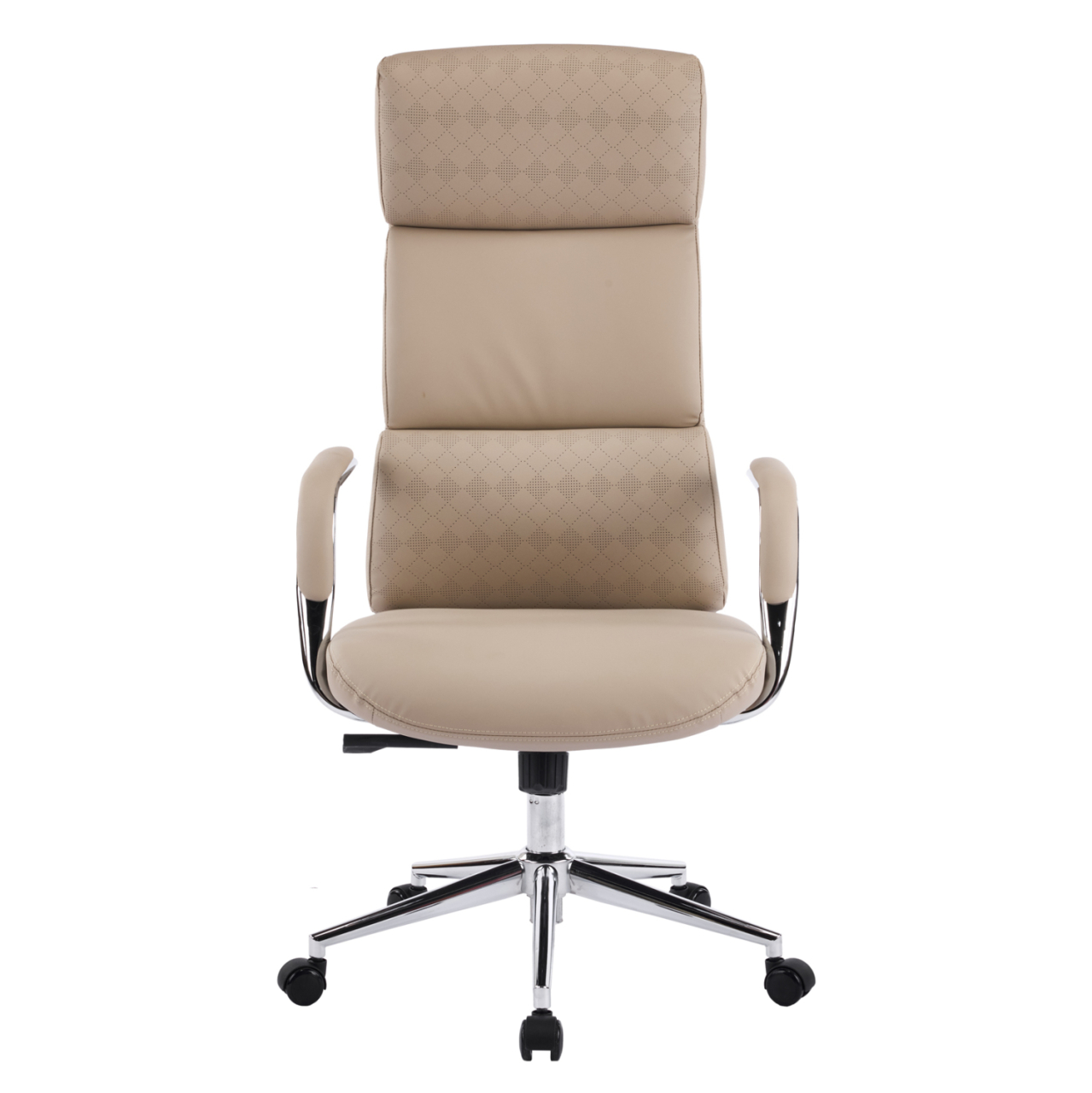 OFFICE CHAIR MEITE HM18353.02 BEIGE PU LEATHER--CHROMED BASE 66x71x127Hcm. [3]