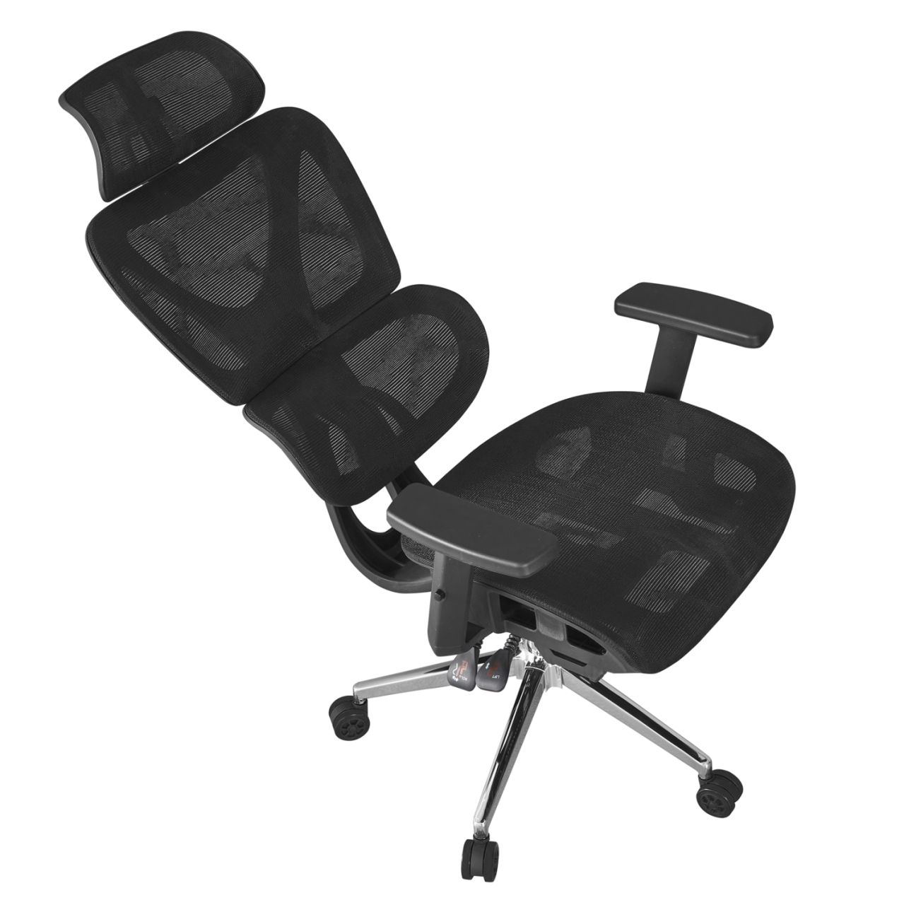 OFFICE CHAIR NOVAR HM1217.01 BLACK MESH FABRIC--CHROME BASE 51x49x129Hcm. [6]