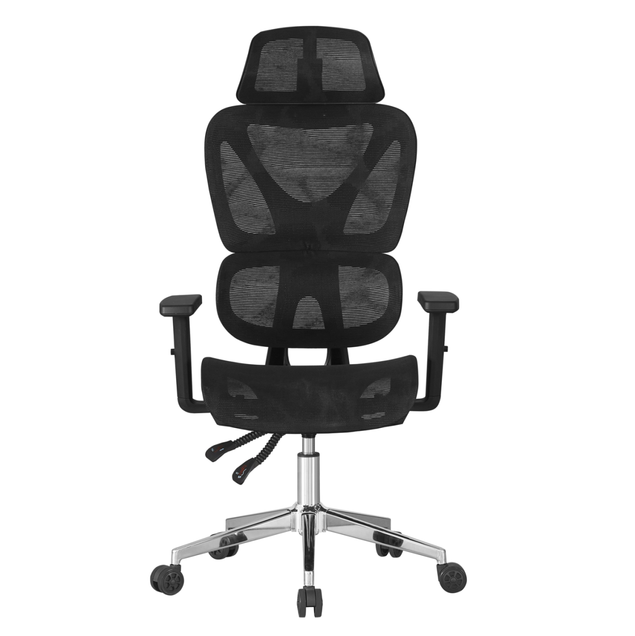 OFFICE CHAIR NOVAR HM1217.01 BLACK MESH FABRIC--CHROME BASE 51x49x129Hcm. [3]