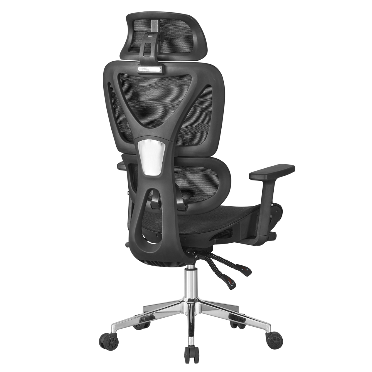 OFFICE CHAIR NOVAR HM1217.01 BLACK MESH FABRIC--CHROME BASE 51x49x129Hcm. [5]
