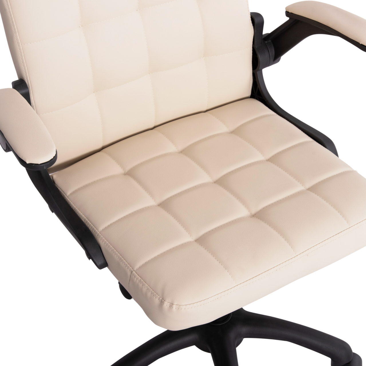 OFFICE CHAIR PORTIMA HM1197.04 BEIGE PVC-BLACK FRAME and BASE 66.5x57x97Hcm. [7]