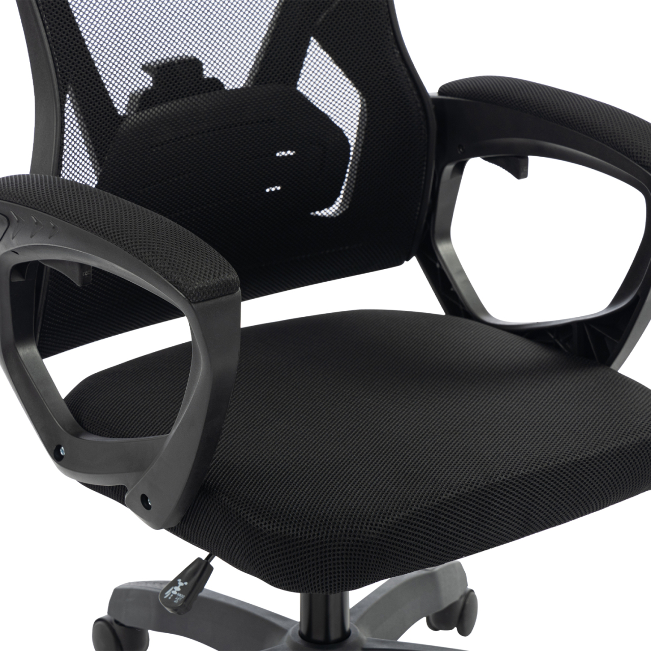 OFFICE CHAIR SALAS HM1223.01 POLYPROPYLENE and MESH IN BLACK 60x60x118-128Hcm. [9]