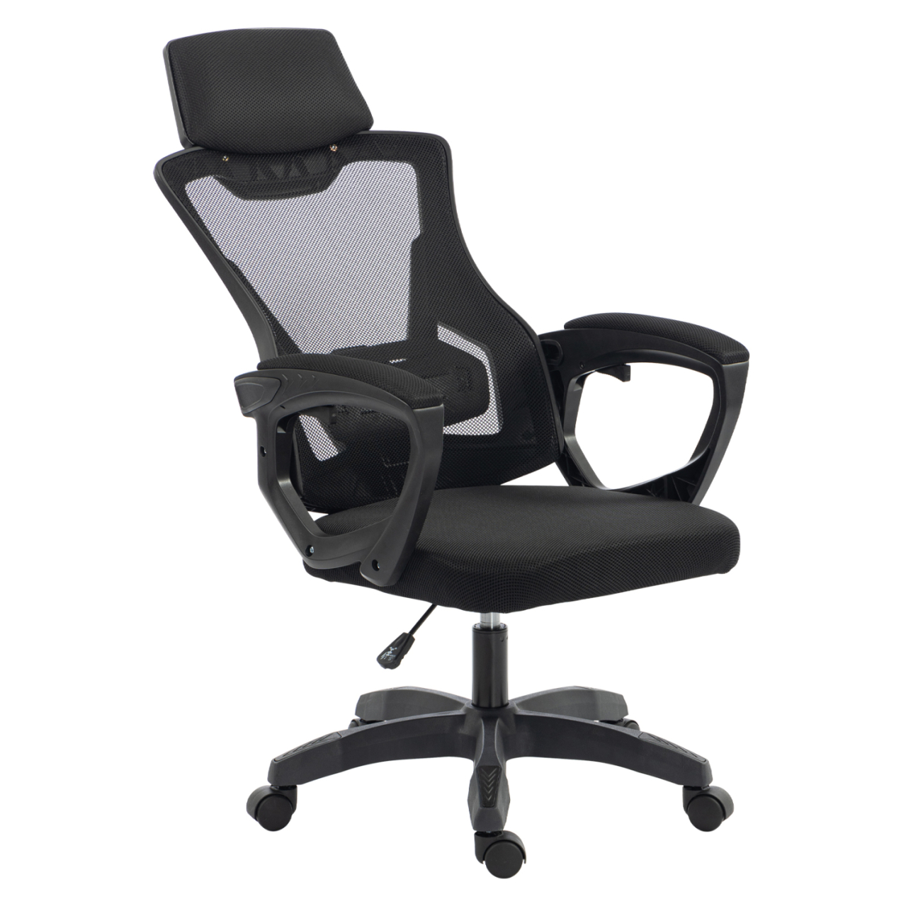 OFFICE CHAIR SALAS HM1223.01 POLYPROPYLENE and MESH IN BLACK 60x60x118-128Hcm. [5]
