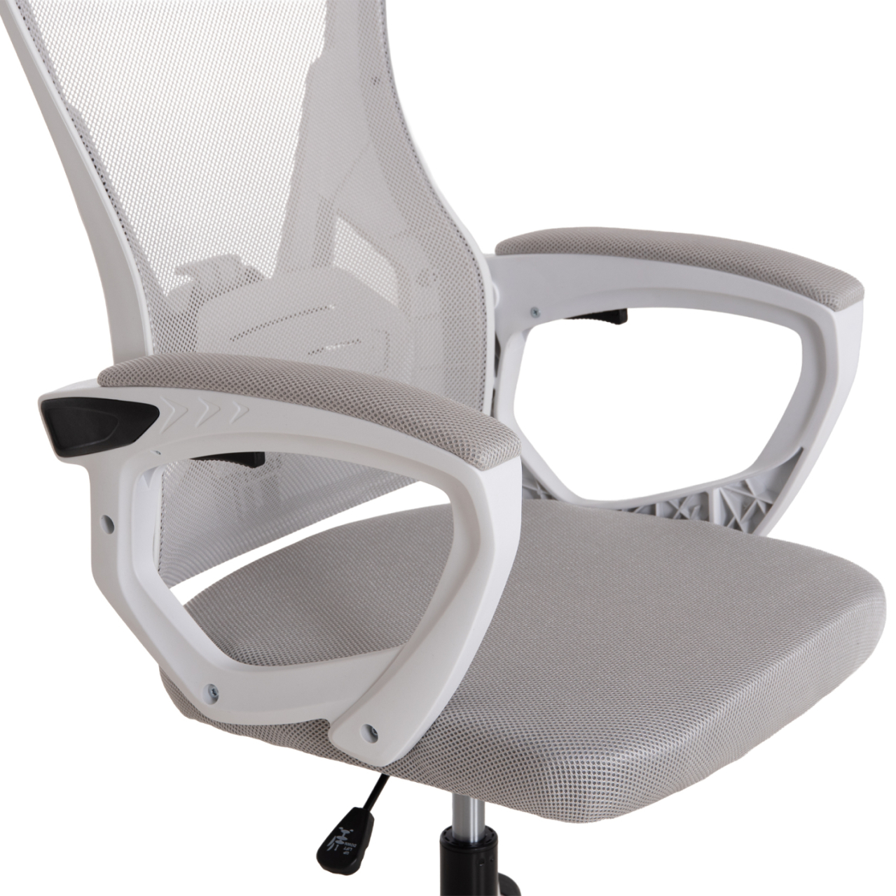 OFFICE CHAIR SALAS HM1223.02 P.P. IN WHITE--MESH FABRIC IN LIGHT GREY 57x71x110-120Hcm. [10]