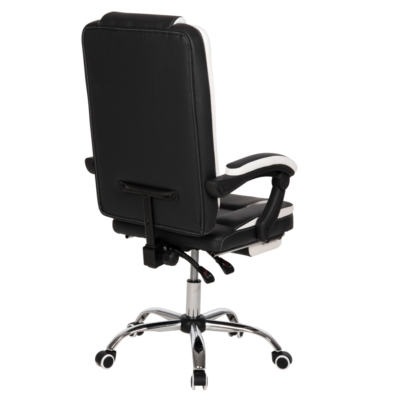 OFFICE CHAIR SEENA HM1190.02 BLACK-WHITE PU-FOLDING FOOTREST 62x65x115Hcm. [6]