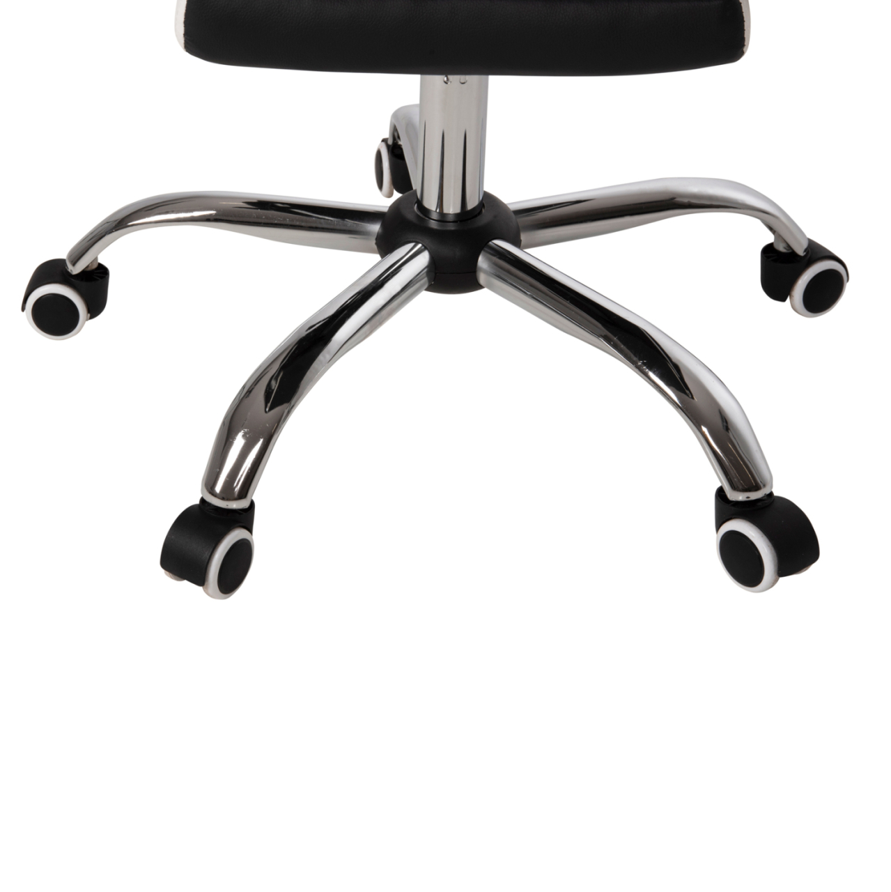 OFFICE CHAIR SEENA HM1190.02 BLACK-WHITE PU-FOLDING FOOTREST 62x65x115Hcm. [9]