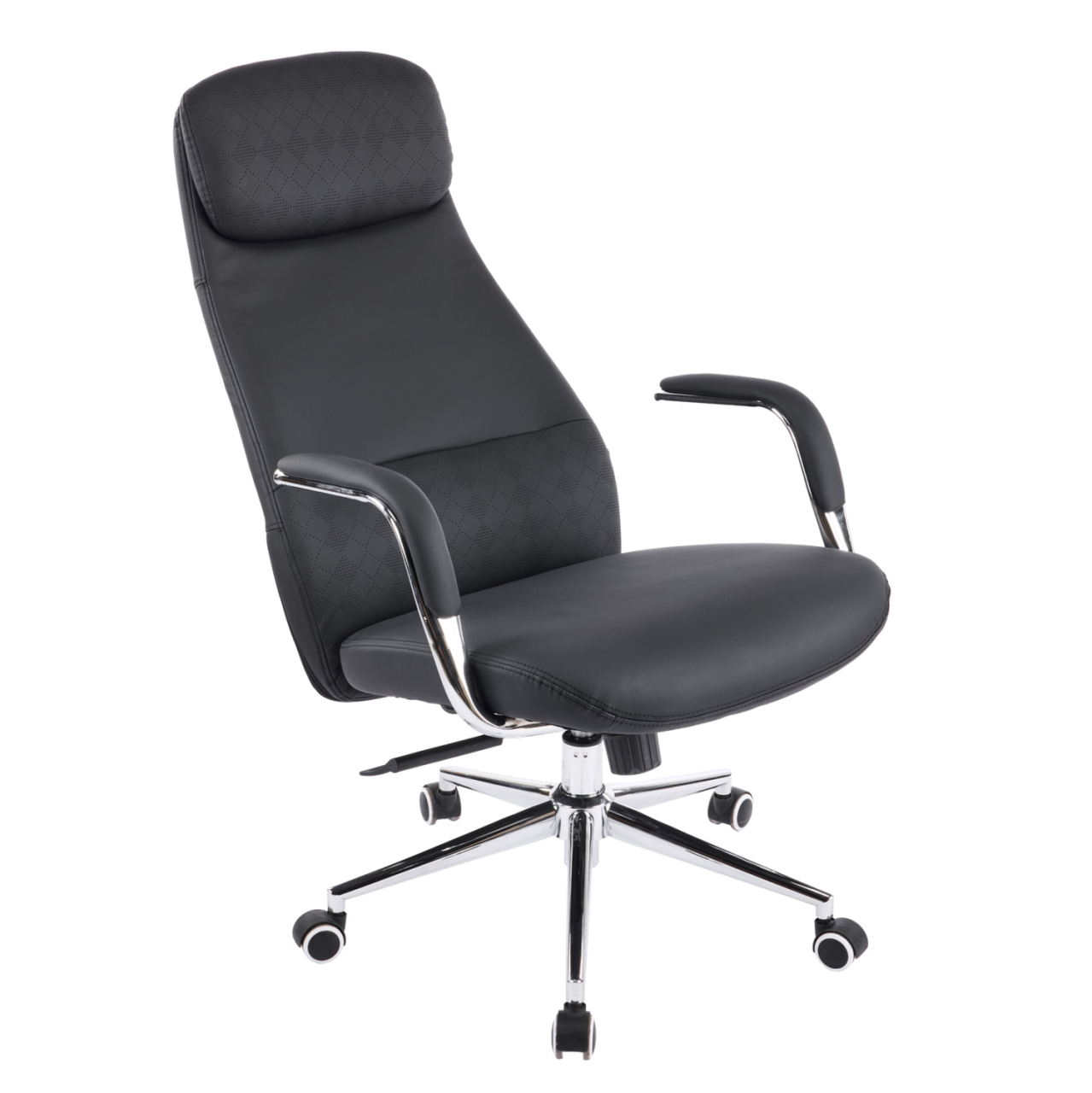 OFFICE CHAIR SONTY HM18354.01 BLACK PU LEATHER--CHROMED BASE 64x68x125Hcm. [7]