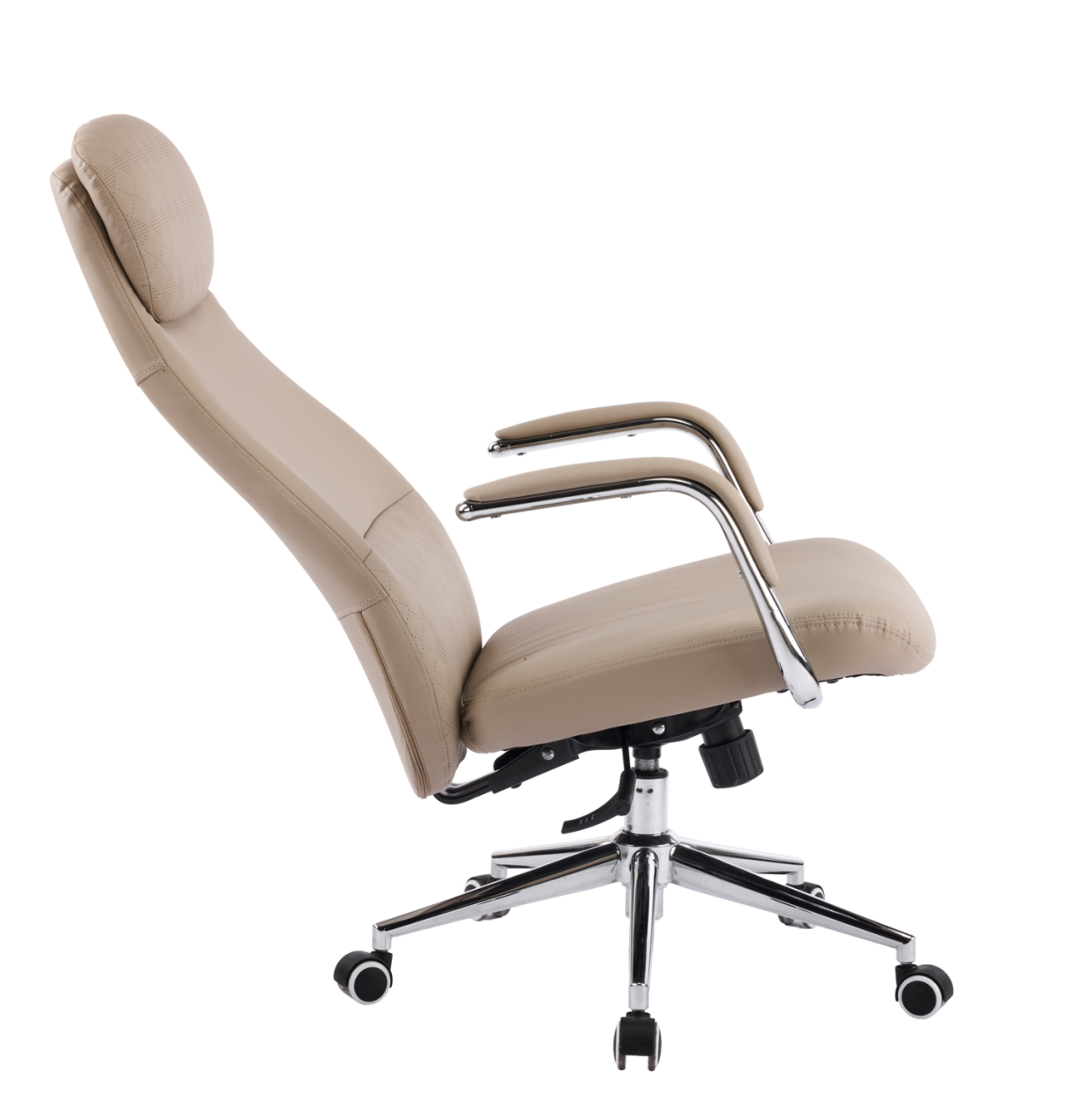 OFFICE CHAIR SONTY HM18354.02 BEIGE PU LEATHER--CHROMED BASE 64x68x125Hcm. [8]