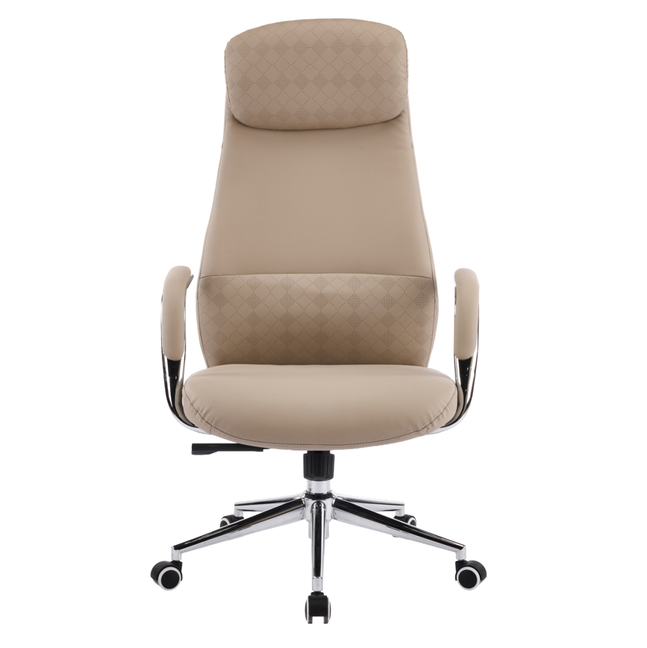 OFFICE CHAIR SONTY HM18354.02 BEIGE PU LEATHER--CHROMED BASE 64x68x125Hcm. [3]