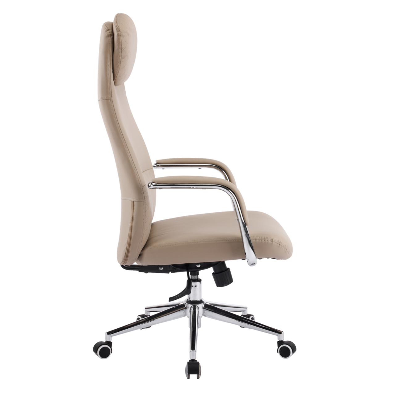 OFFICE CHAIR SONTY HM18354.02 BEIGE PU LEATHER--CHROMED BASE 64x68x125Hcm. [4]