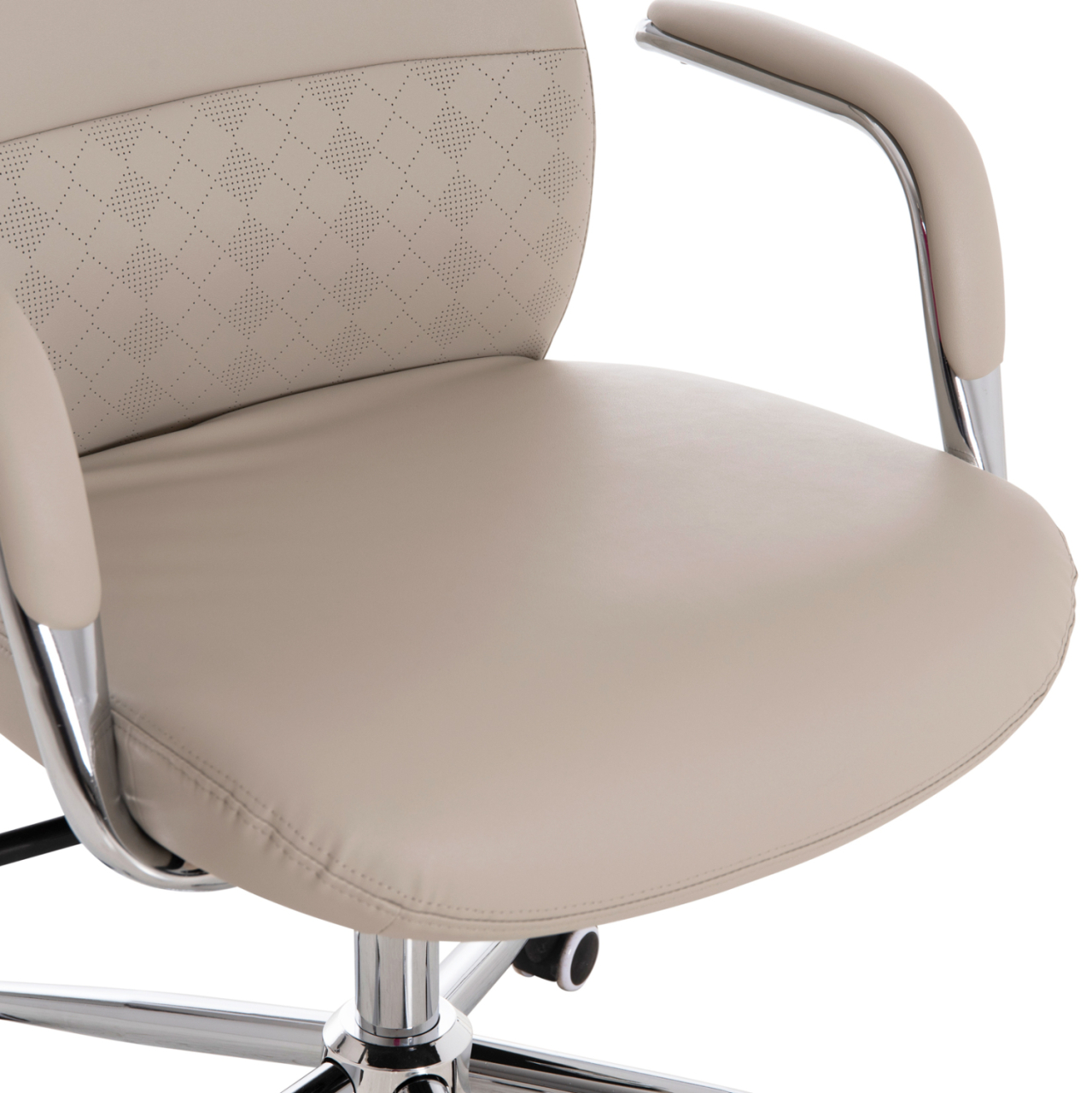 OFFICE CHAIR SONTY HM18354.10 GREY PU LEATHER--CHROMED BASE 64x68x125Hcm. [8]