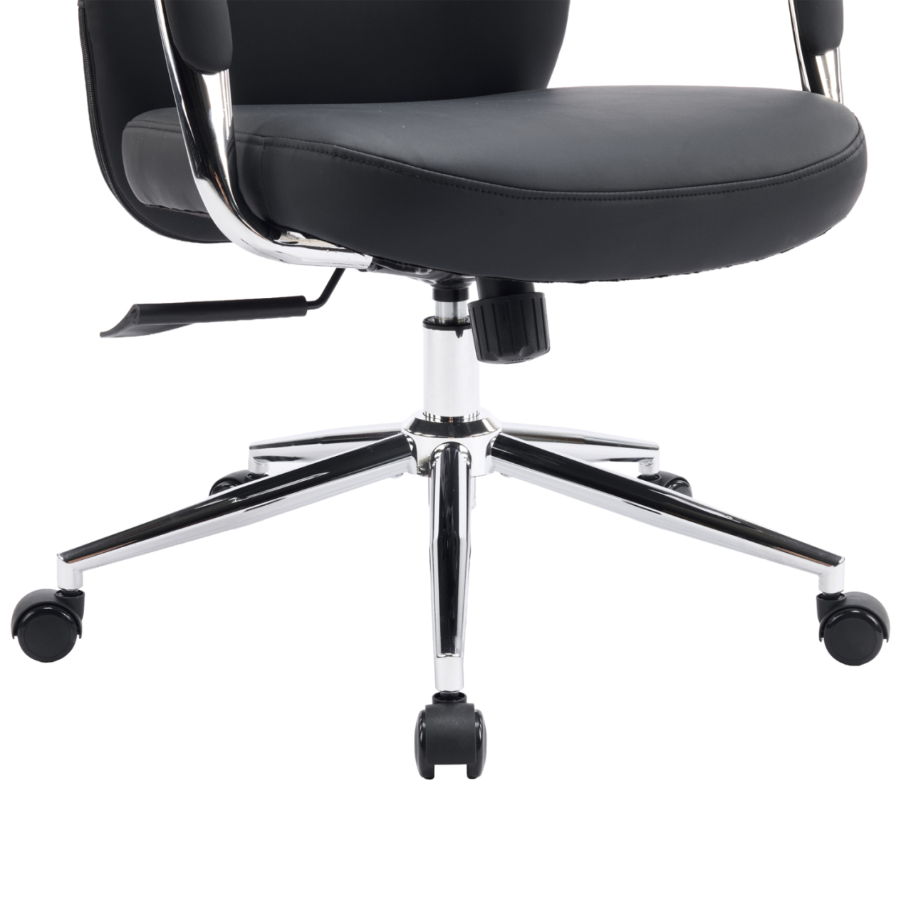 OFFICE CHAIR TEETER HM18355.01 BLACK PU LEATHER--CHROMED BASE 67x66x121Hcm. [10]