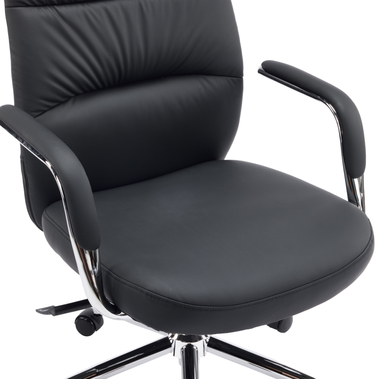 OFFICE CHAIR TEETER HM18355.01 BLACK PU LEATHER--CHROMED BASE 67x66x121Hcm. [9]