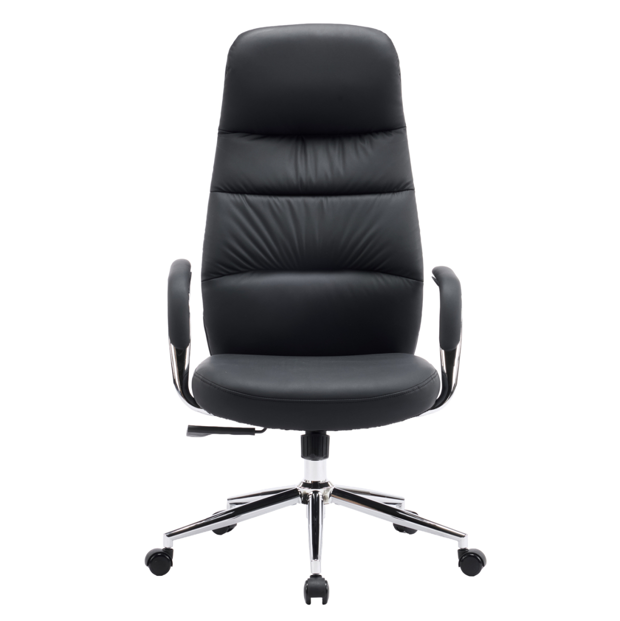 OFFICE CHAIR TEETER HM18355.01 BLACK PU LEATHER--CHROMED BASE 67x66x121Hcm. [3]