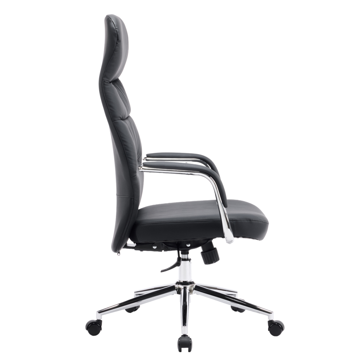 OFFICE CHAIR TEETER HM18355.01 BLACK PU LEATHER--CHROMED BASE 67x66x121Hcm. [4]
