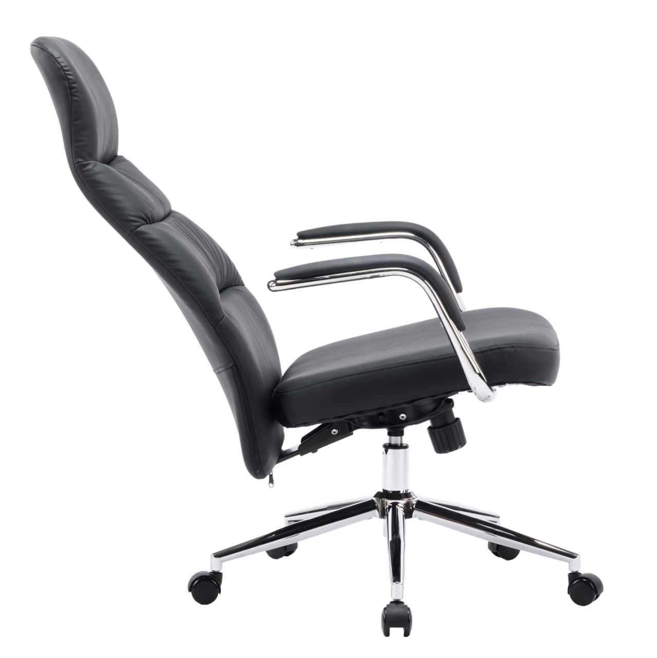 OFFICE CHAIR TEETER HM18355.01 BLACK PU LEATHER--CHROMED BASE 67x66x121Hcm. [7]
